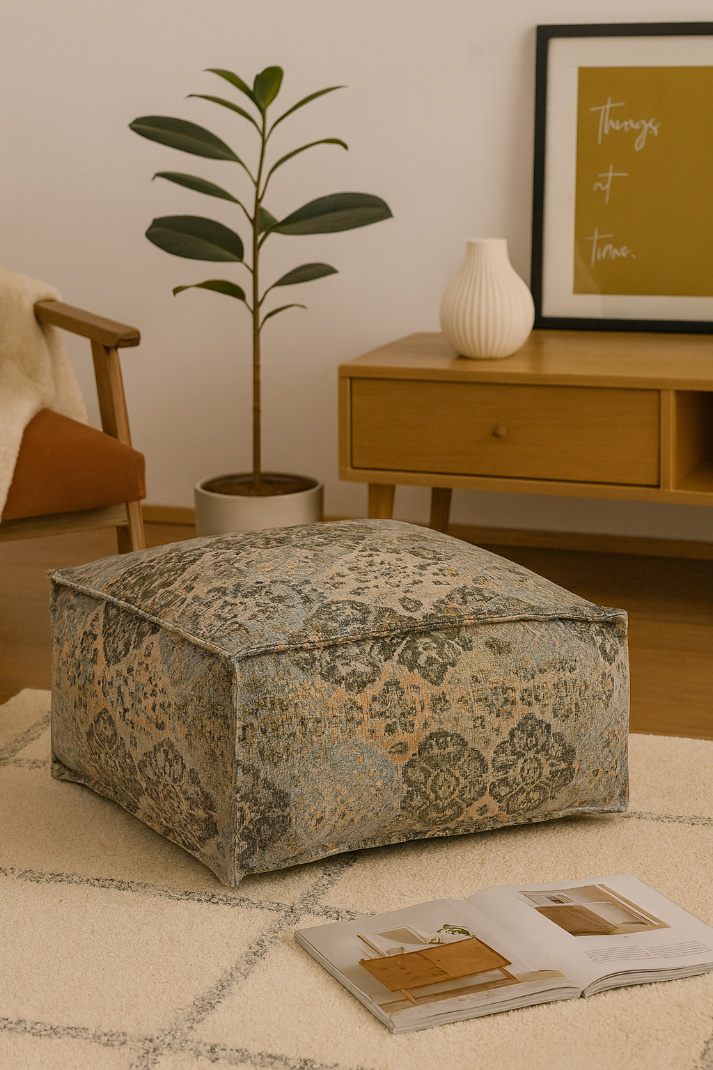 Rustic Elegance Pouf