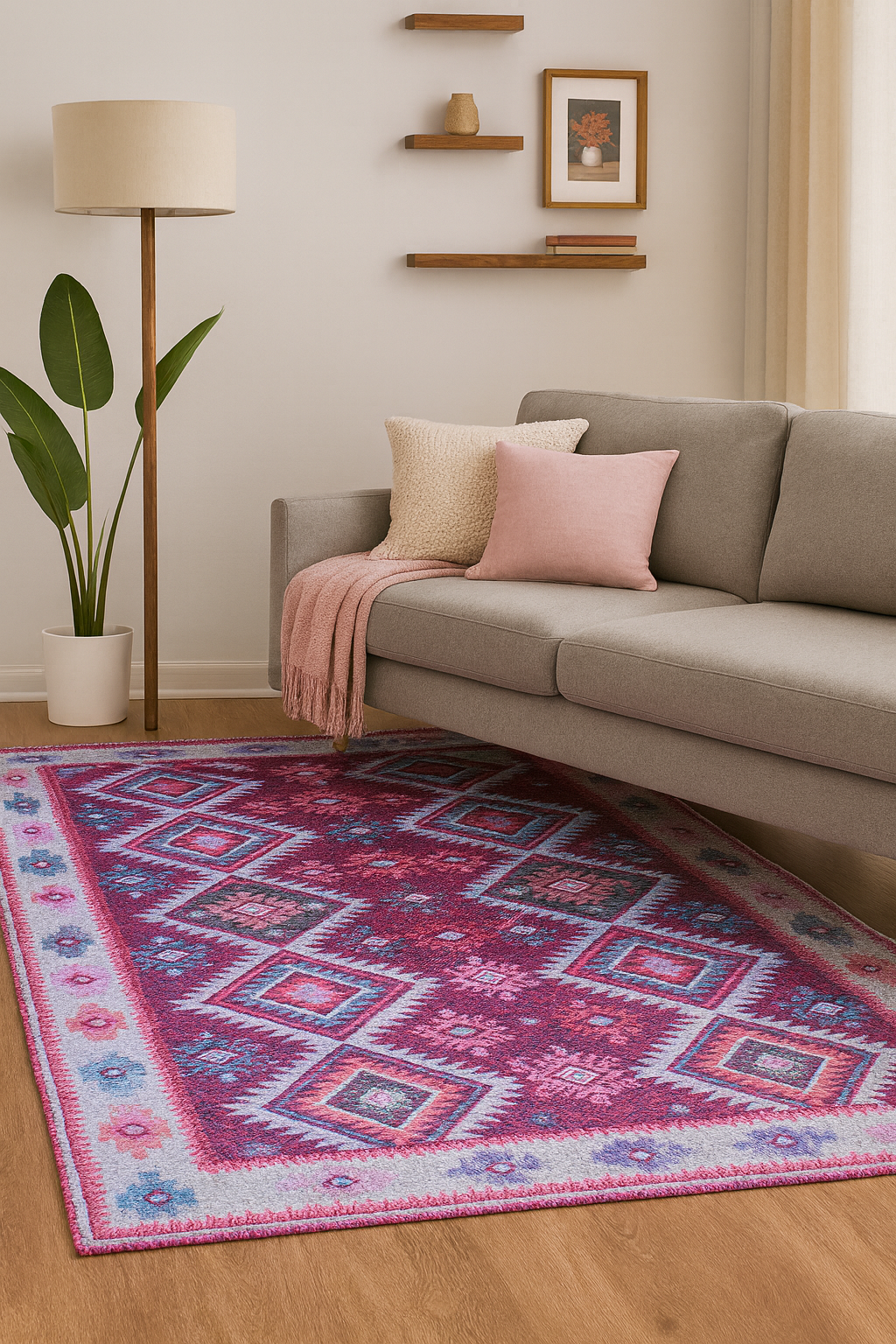 Pink Fusion Digital Print Rug