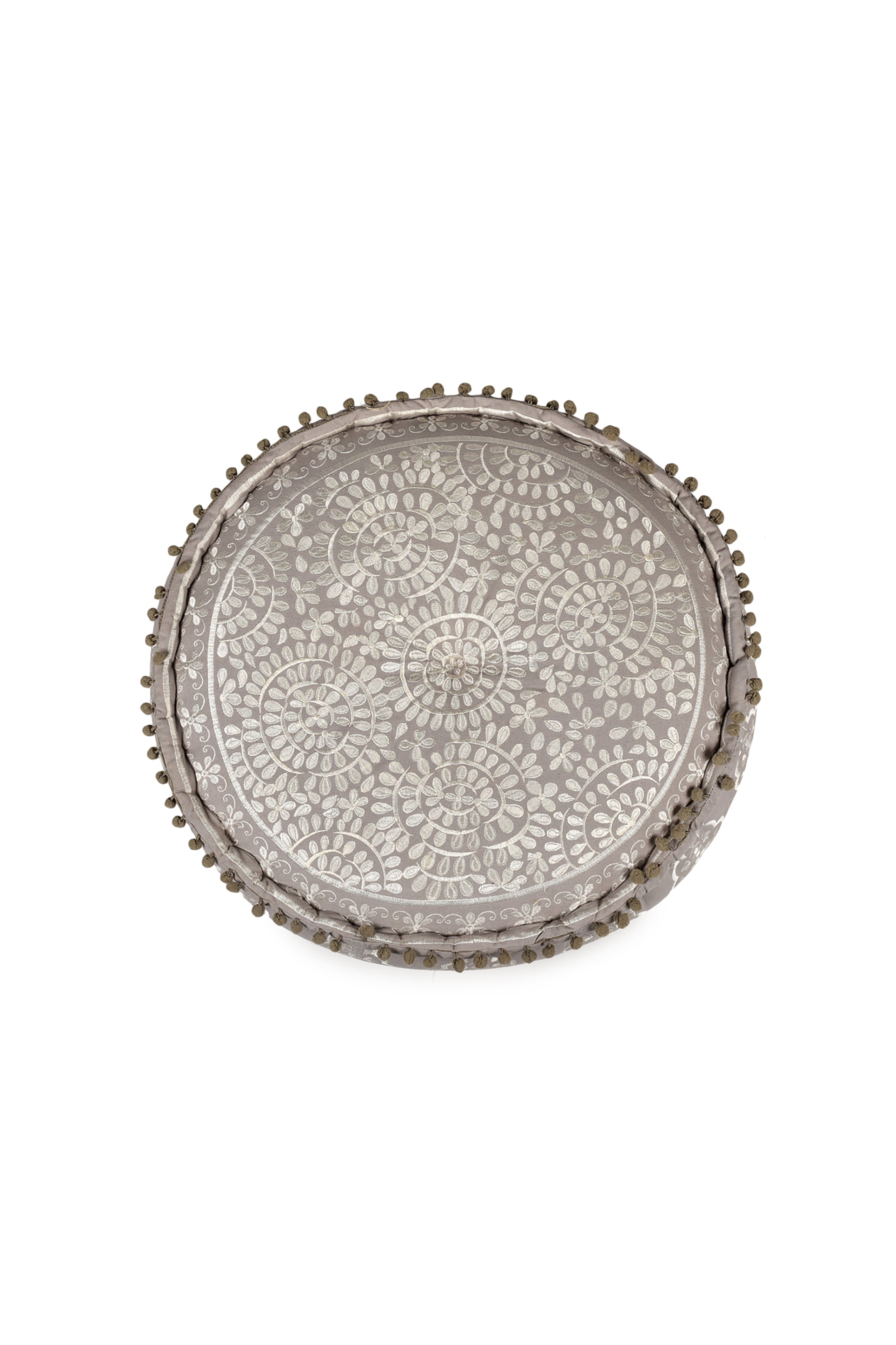 Silver Bloom Pouf
