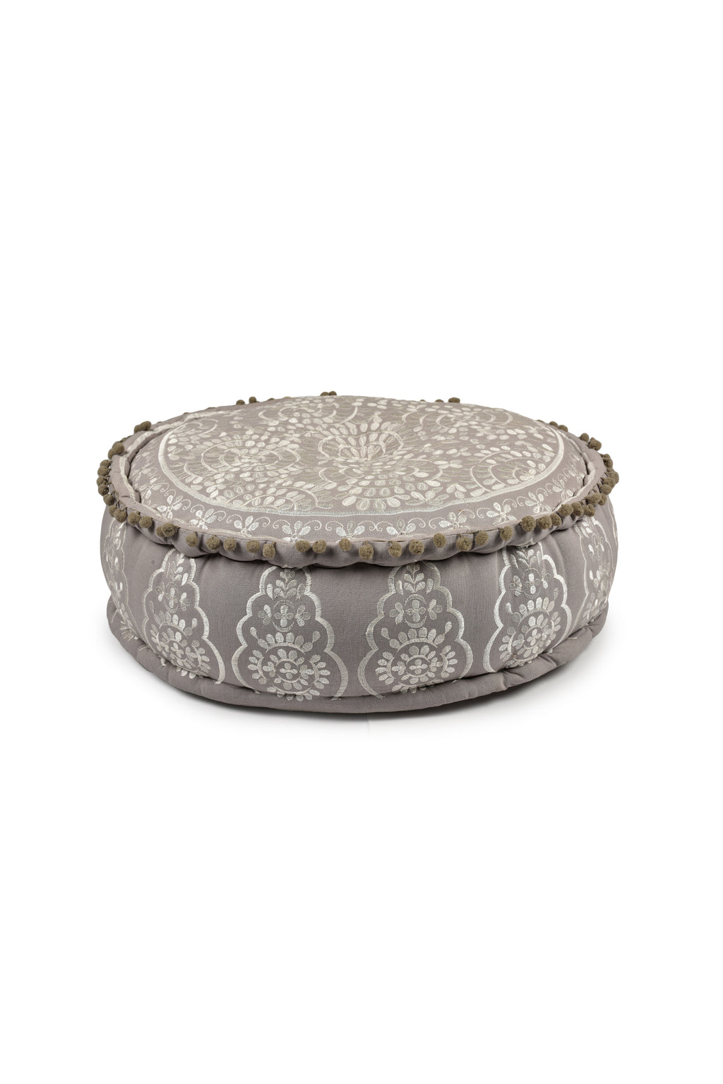 Silver Bloom Pouf