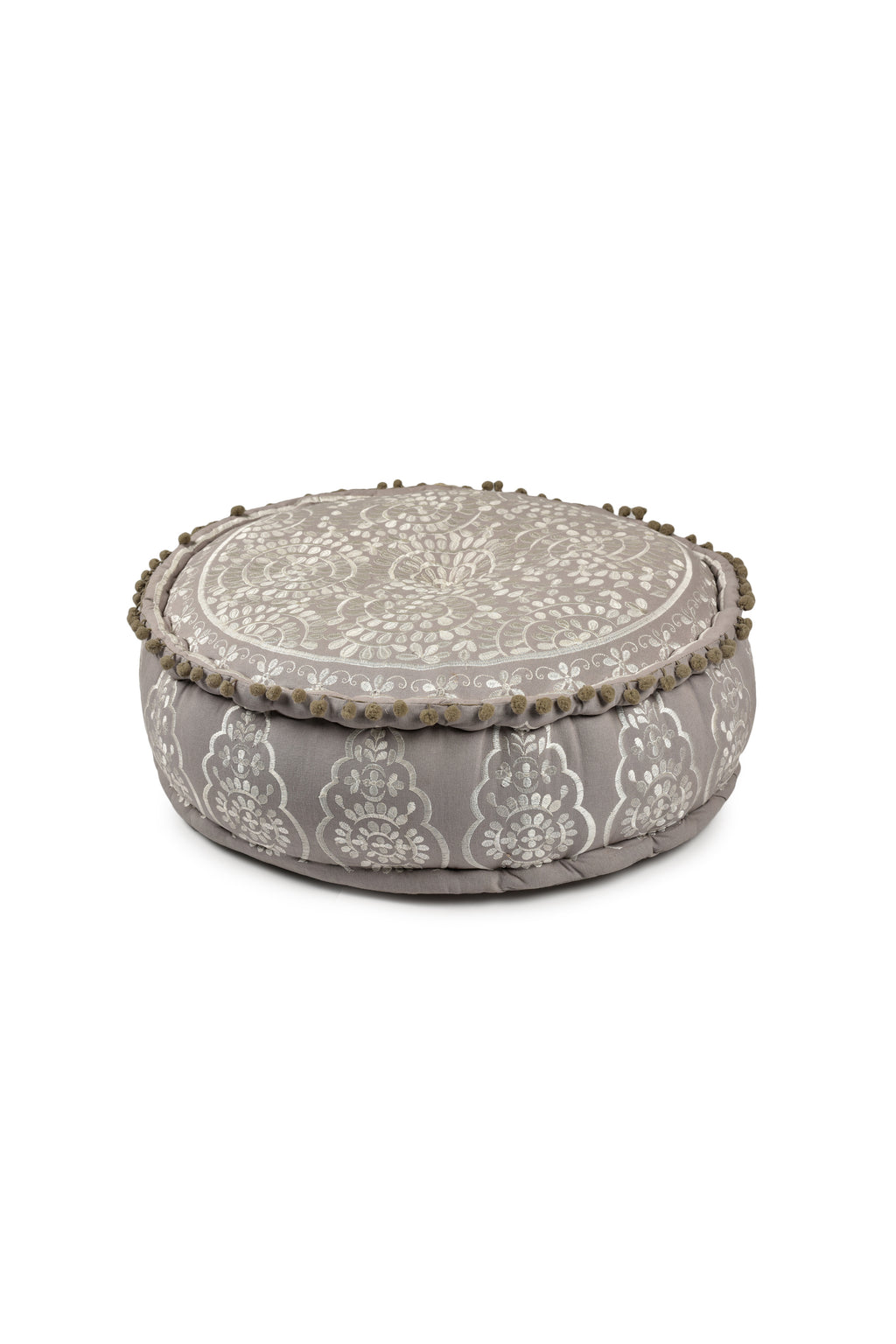 Silver Bloom Pouf