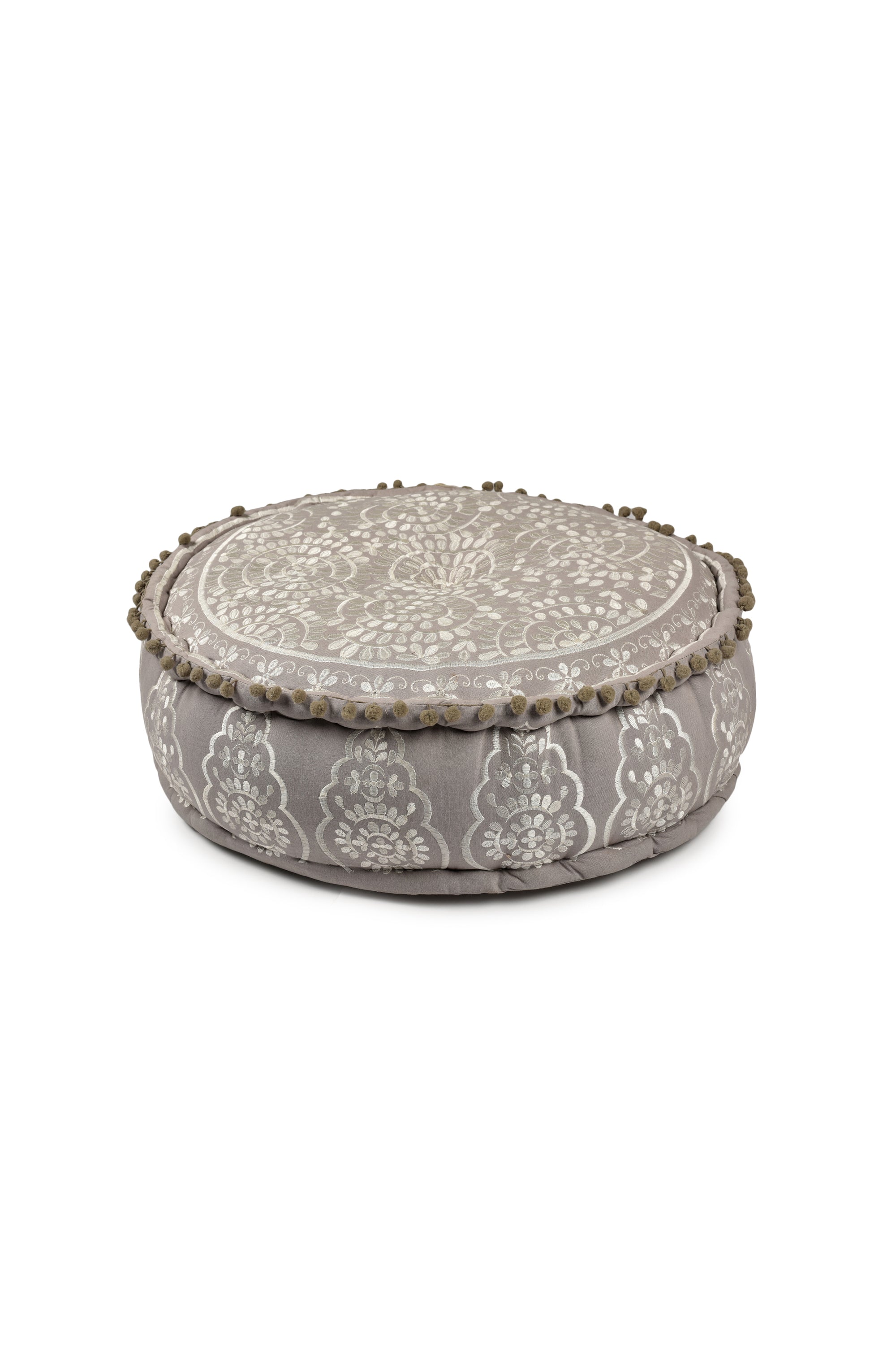 Silver Bloom Pouf