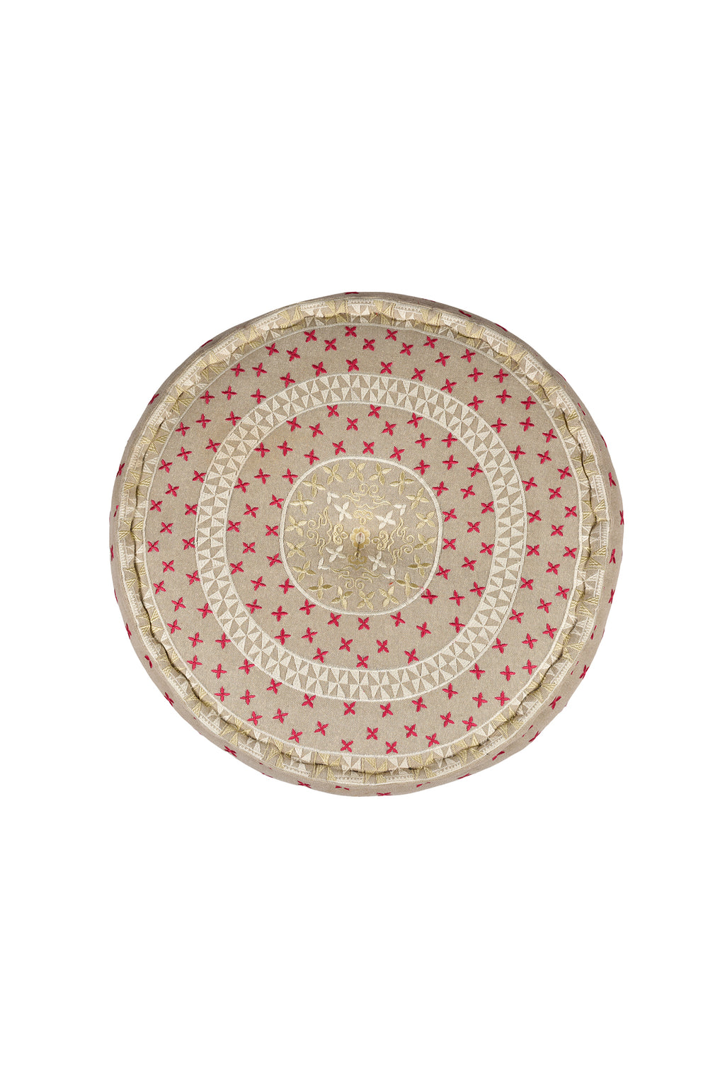 Crimson Stitches Pouf