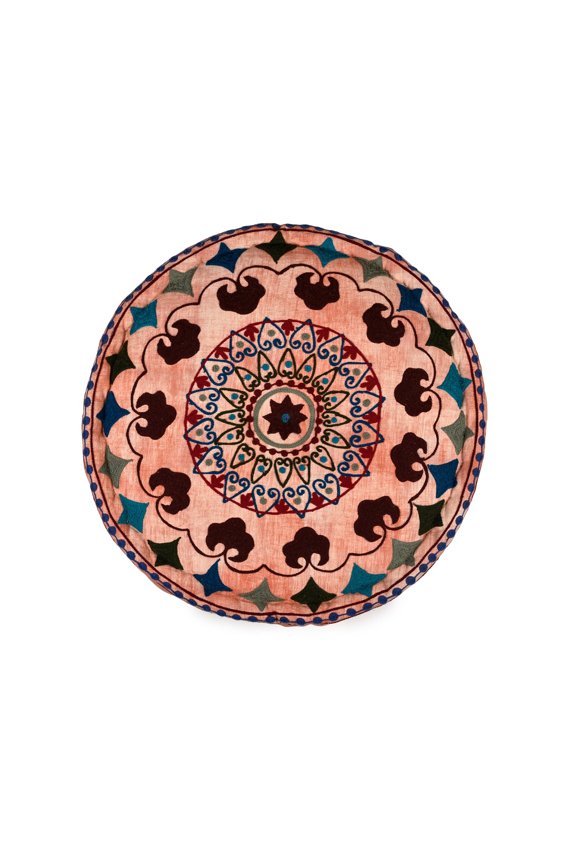 Terracotta Mandala Pouf