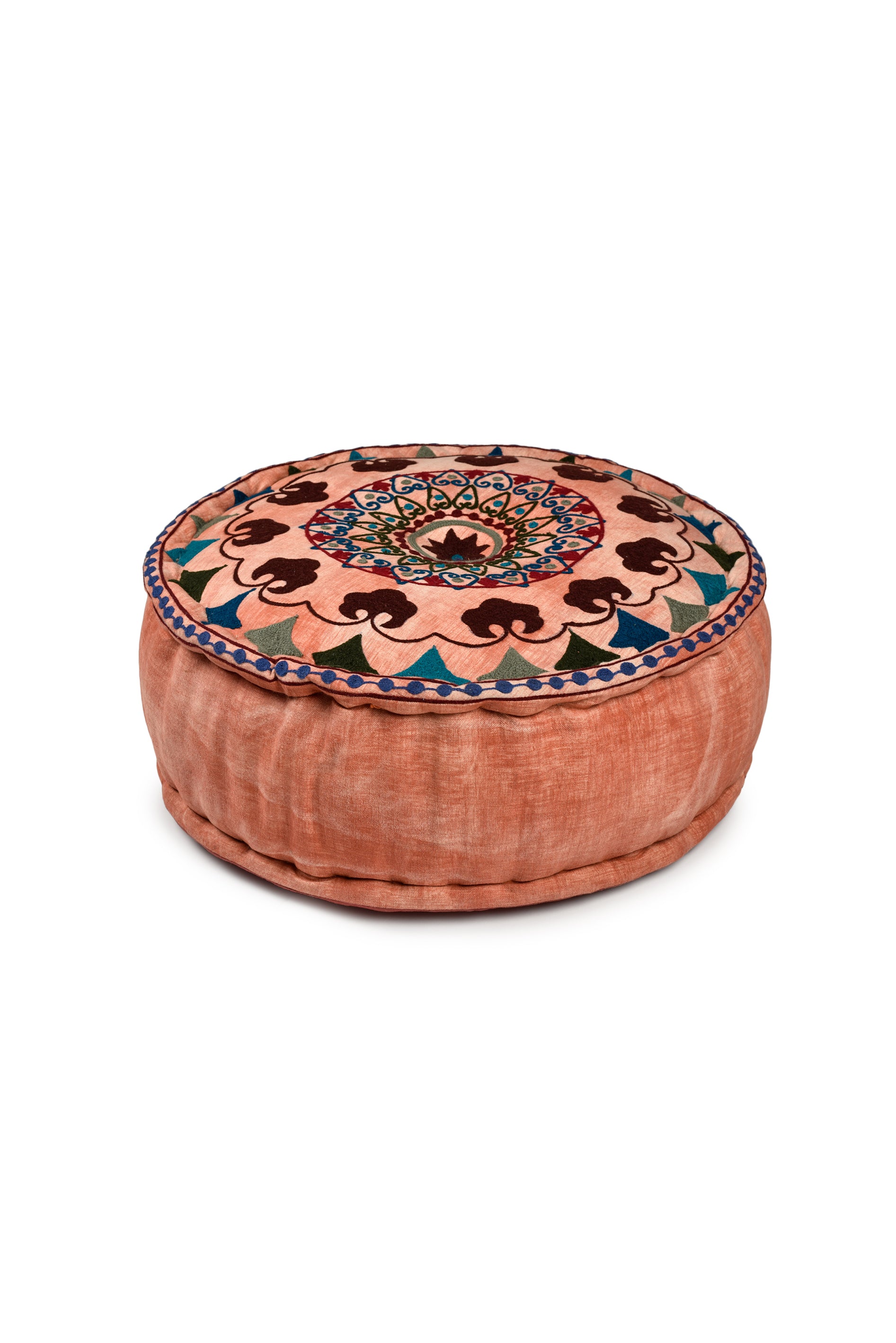 Terracotta Mandala Pouf