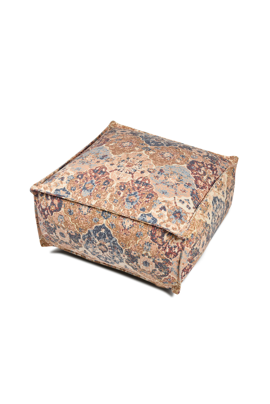 Vintage-Inspired Square Pouf