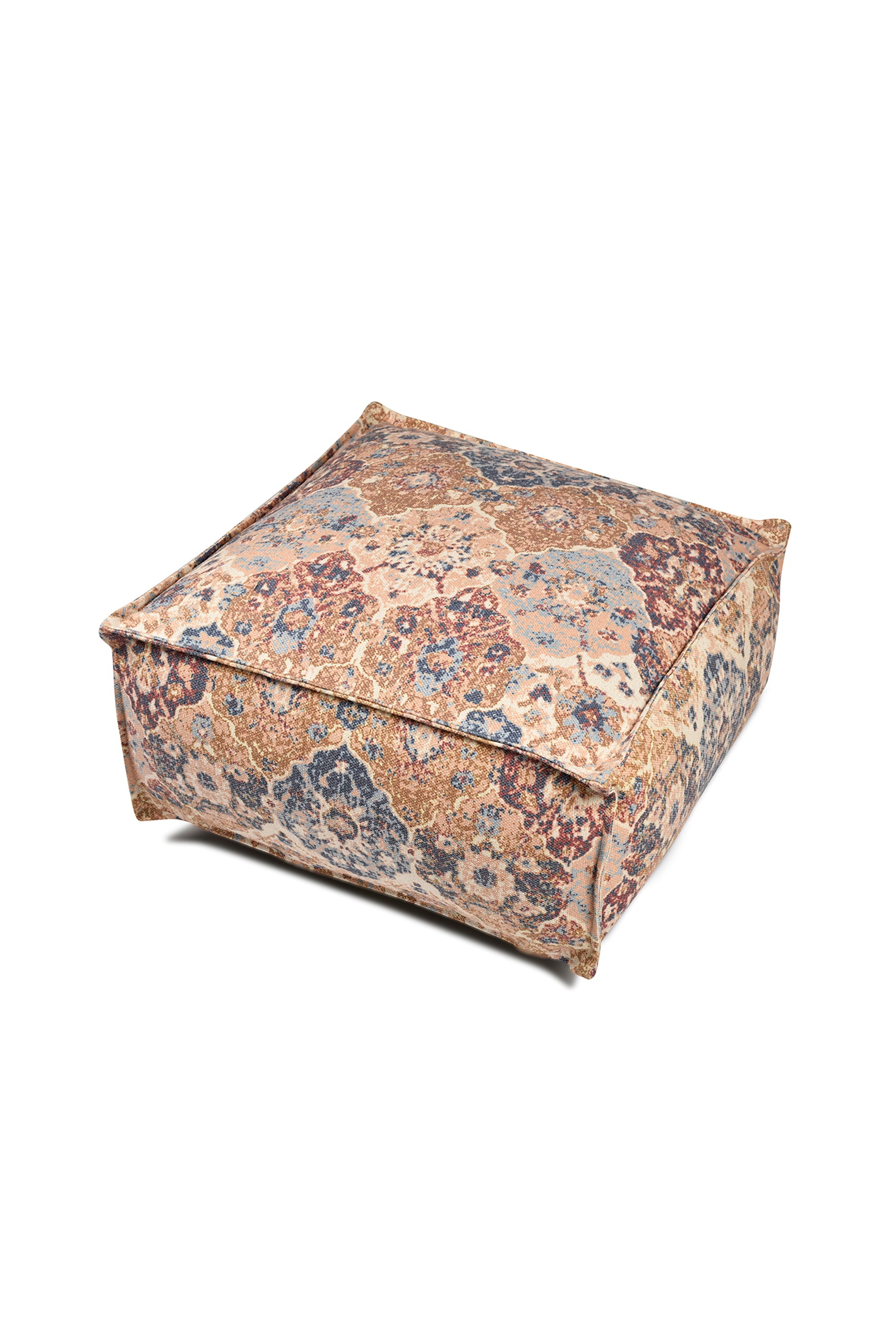 Vintage-Inspired Square Pouf