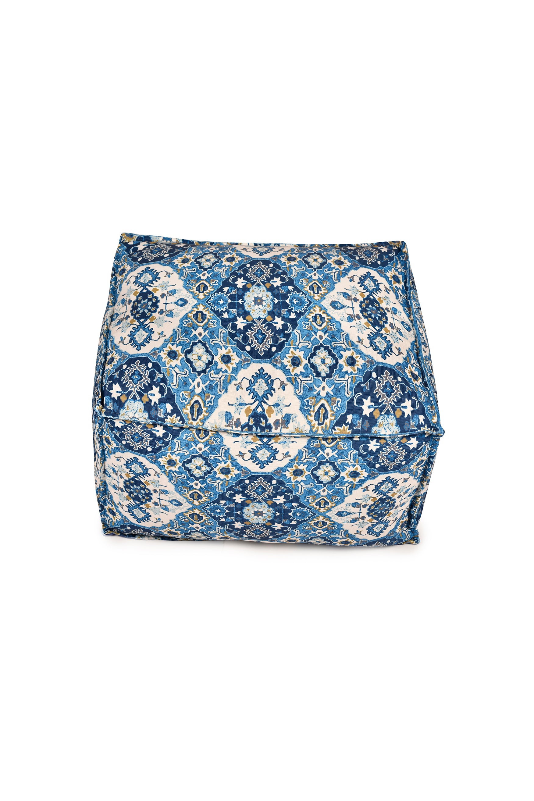 Azure Medley Pouf