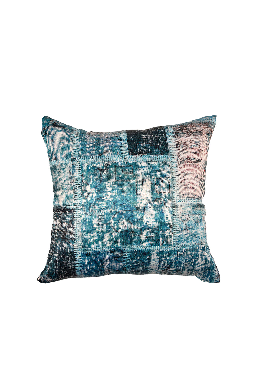 Azure Patchwork Cushion Cover
