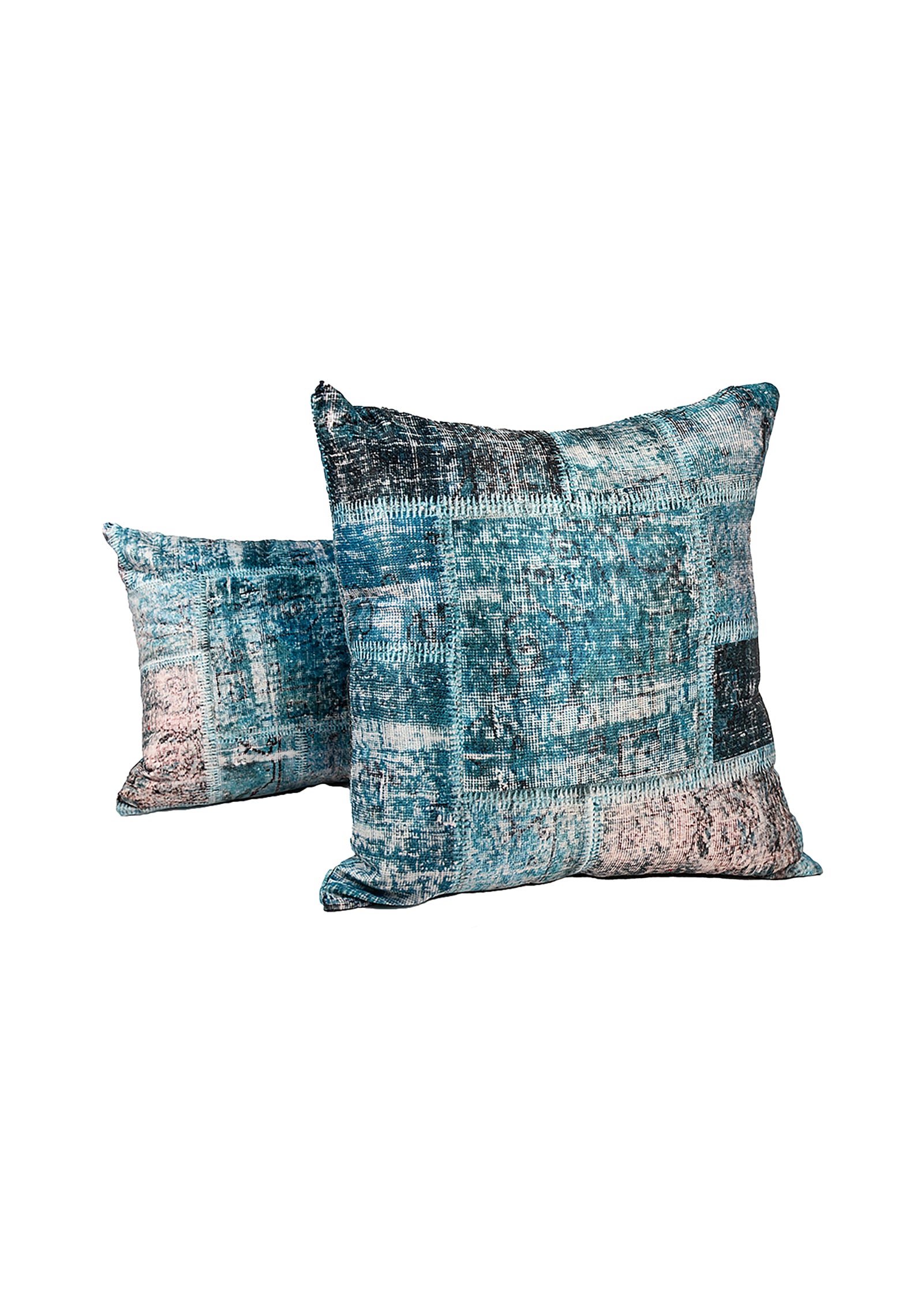 Azure Patchwork Cushion Cover