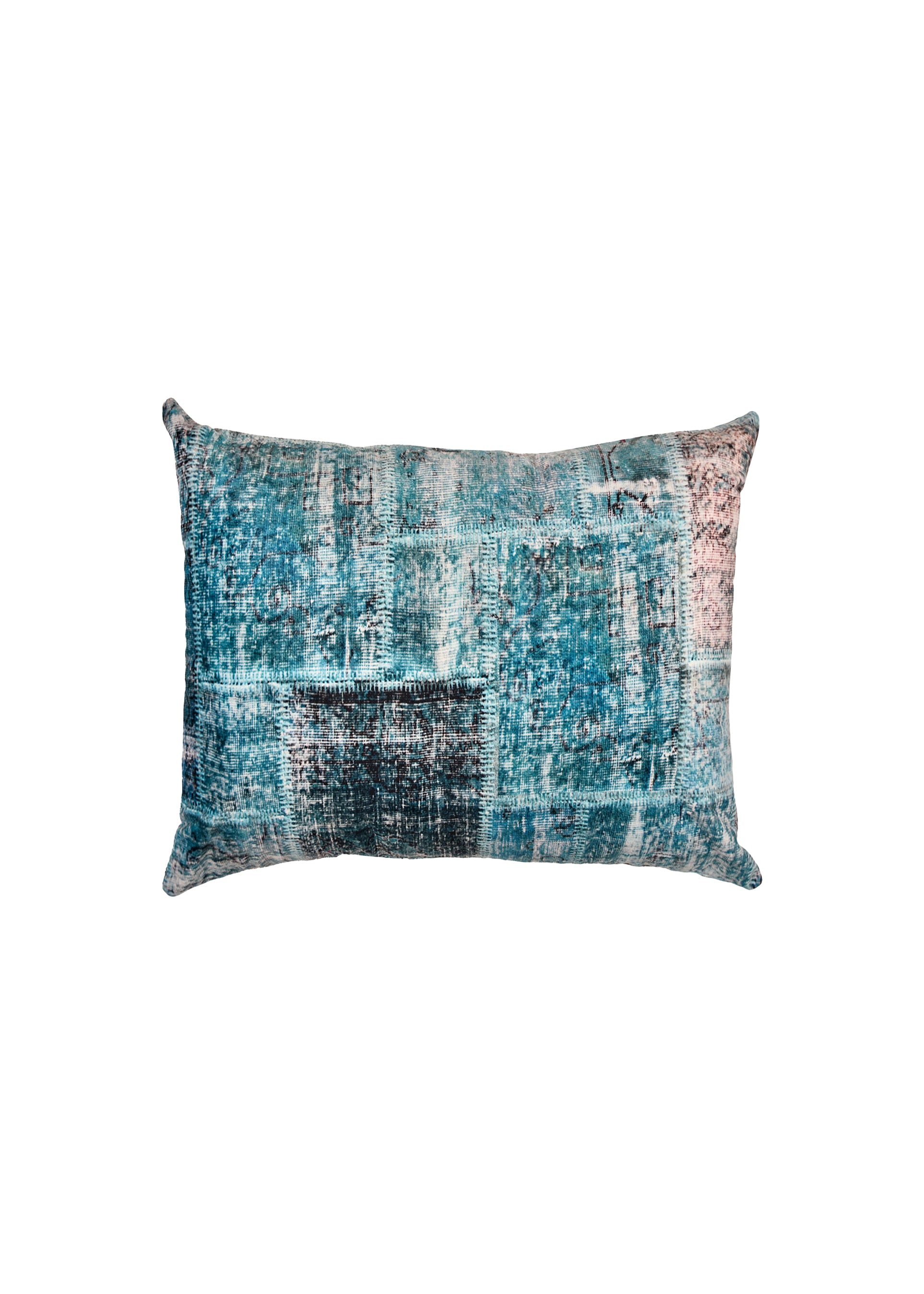 Azure Patchwork Cushion Cover