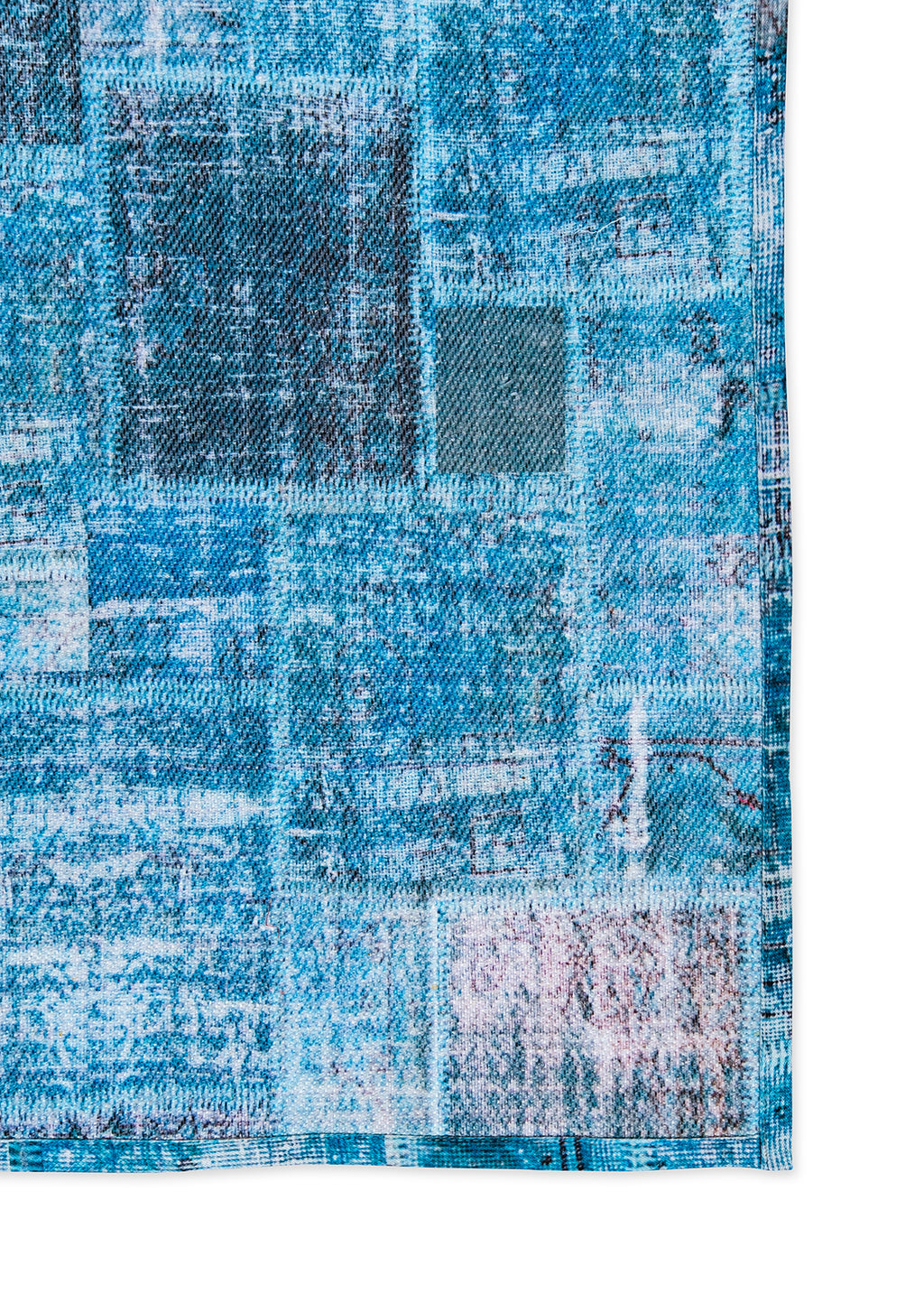 Blue Patch Digital Print Rug