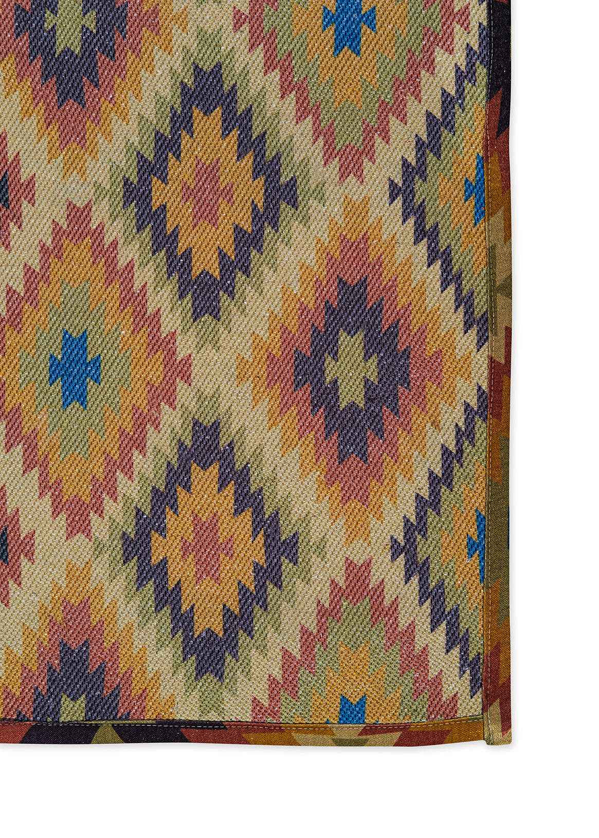 Yellow Ikat Digital Print Rug