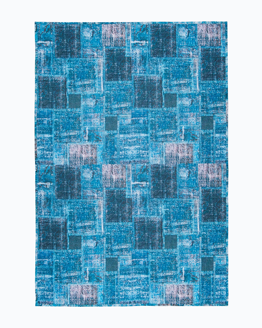 Blue Patch Digital Printed Rug