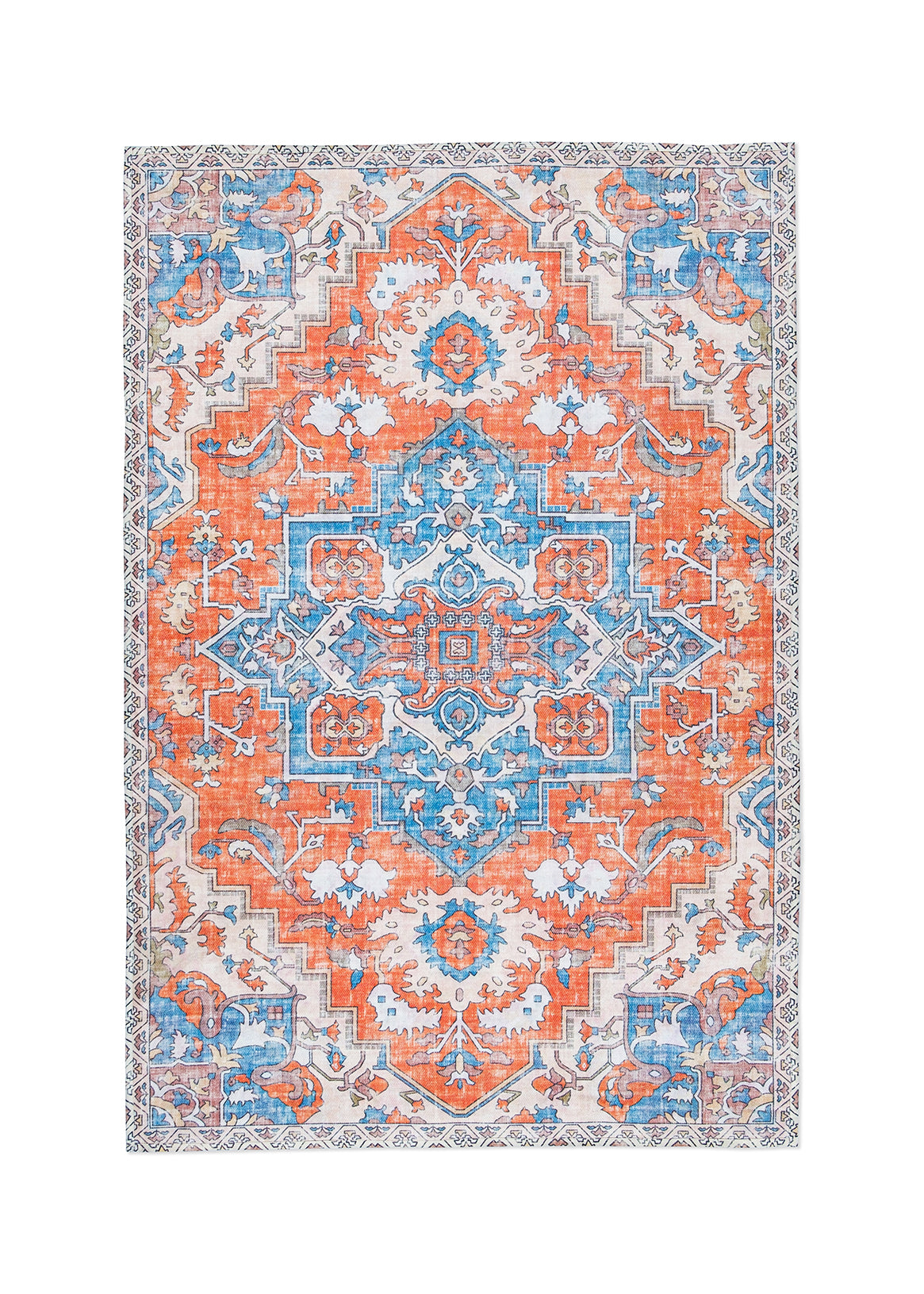 Orange Fusion Digital Print Rug