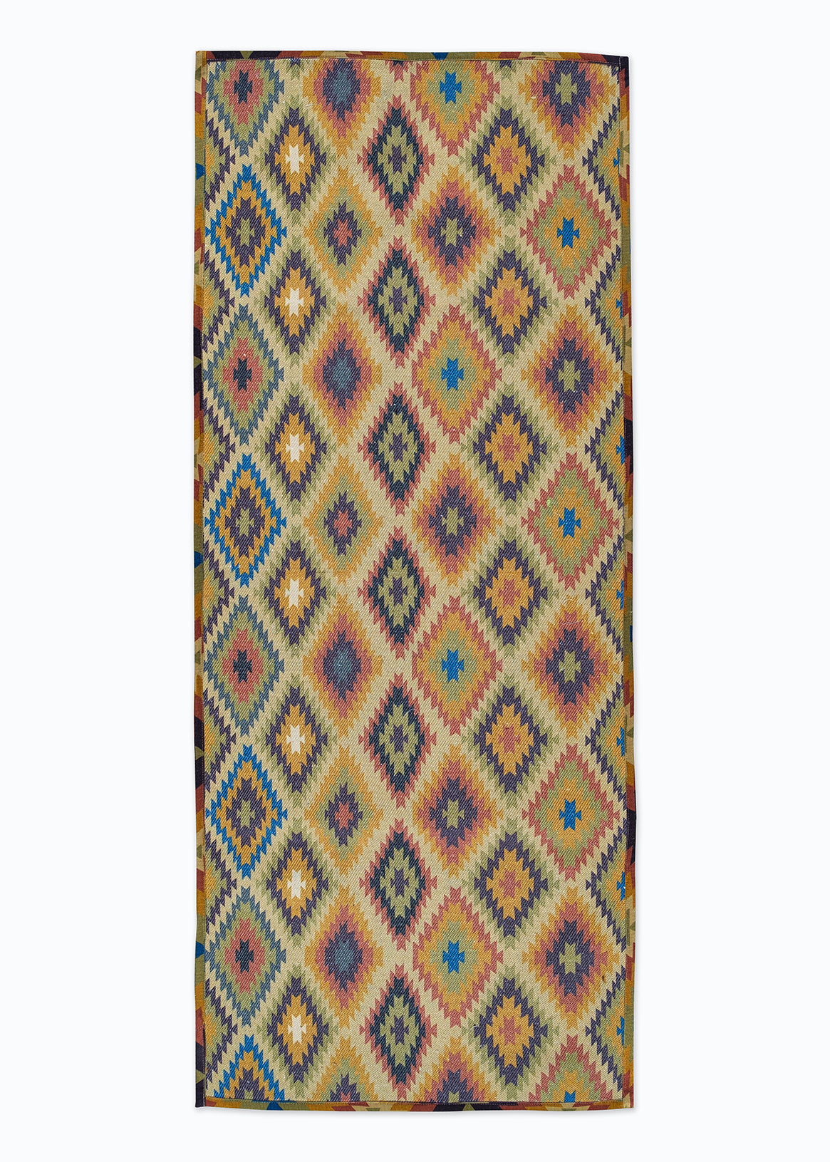 Yellow Ikat Digital Print Rug
