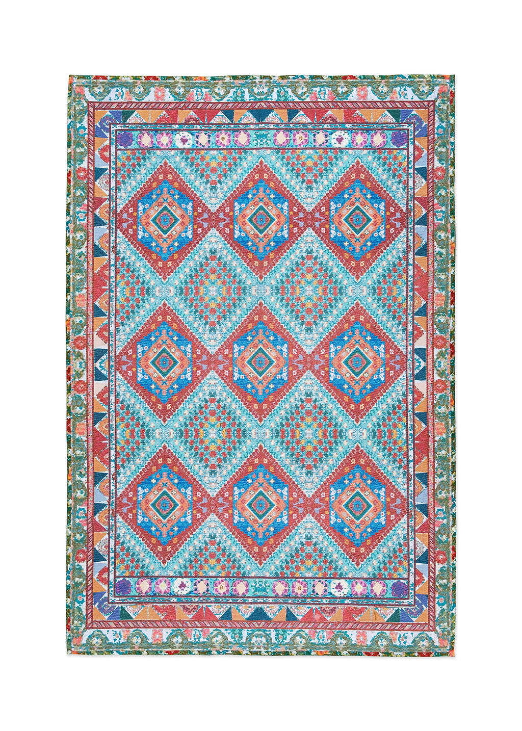 Green Diamond Digital Printed Rug