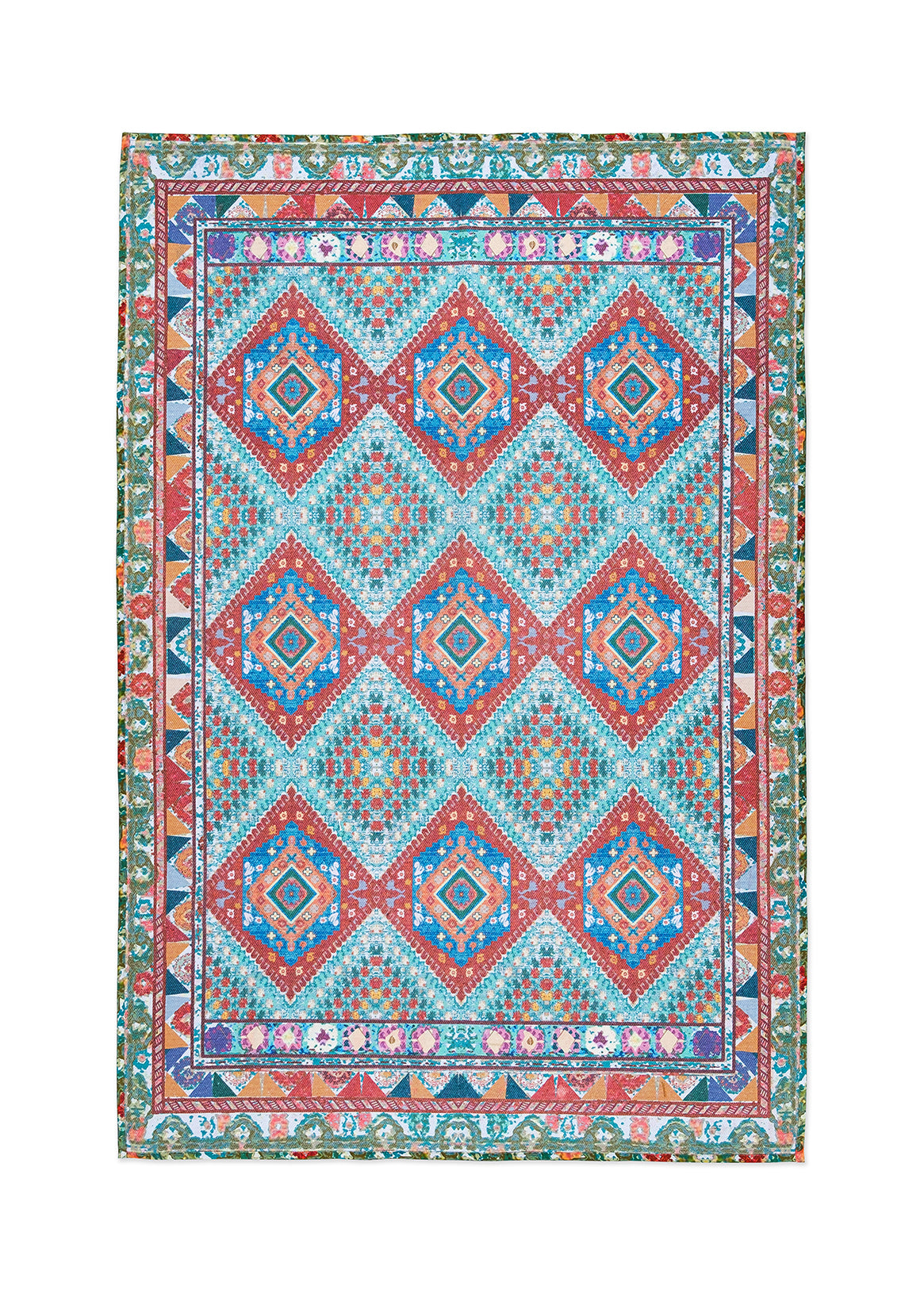 Green Diamond Digital Printed Rug