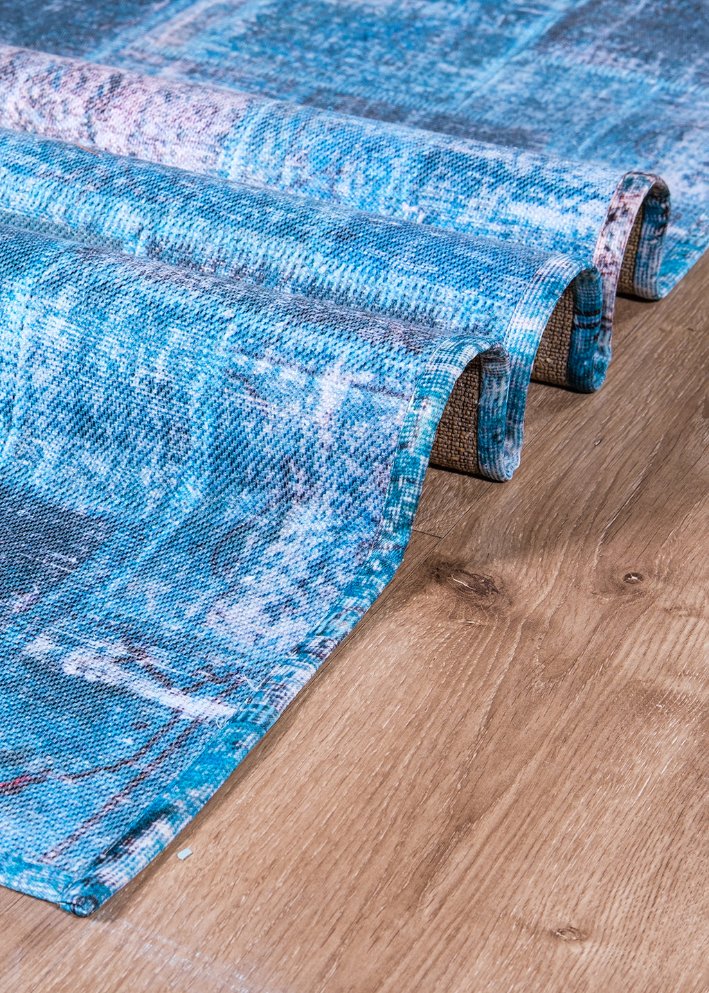 Blue Patch Digital Printed Rug