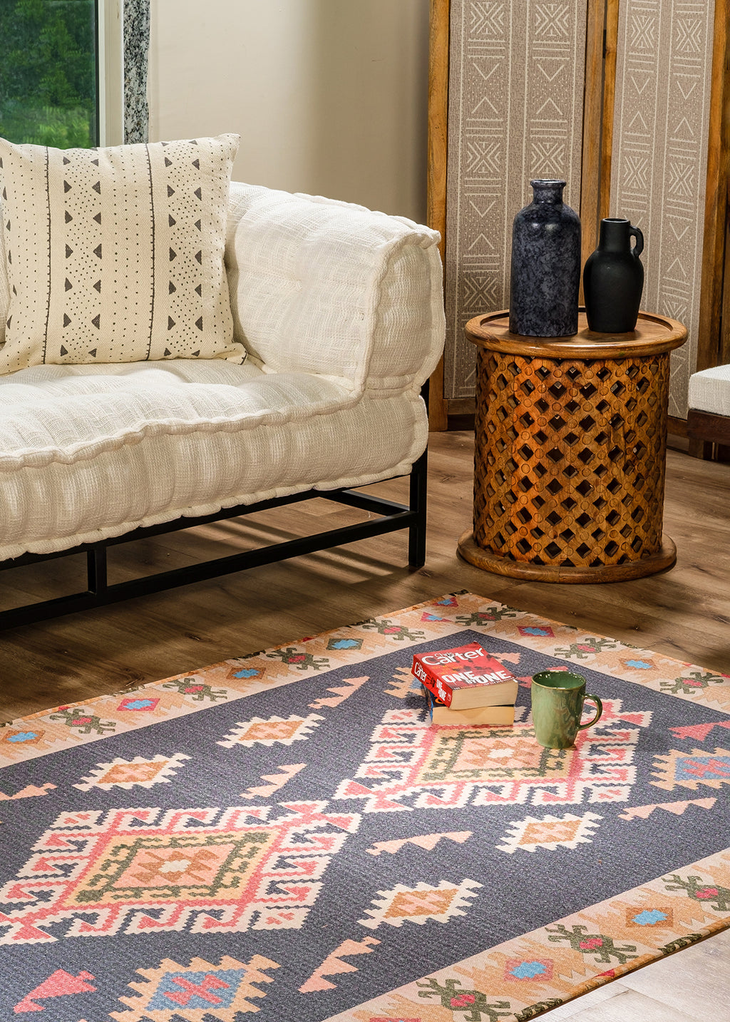 Black Delight Digital Printed Rug