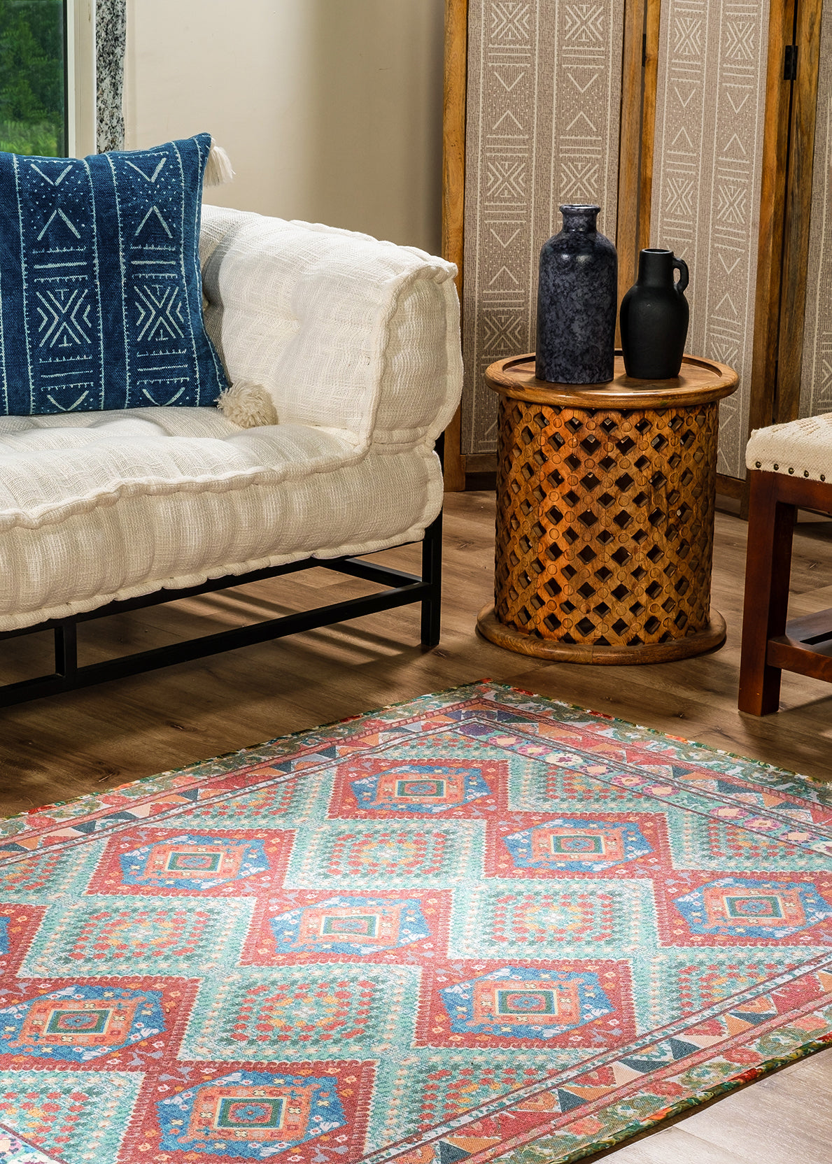 Green Diamond Digital Printed Rug