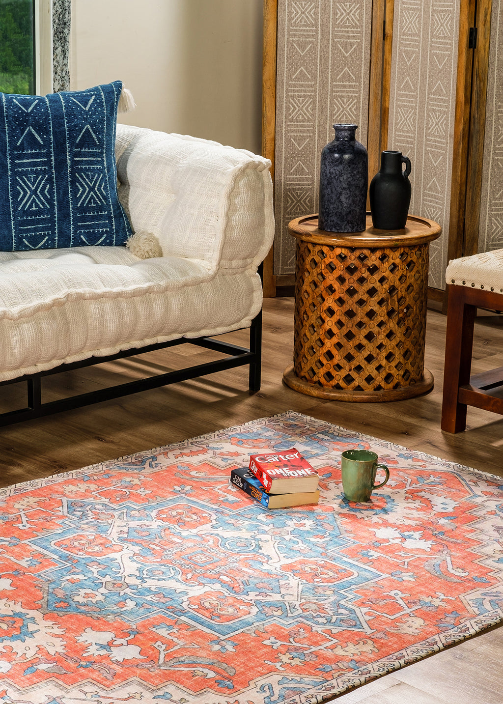 Orange Fusion Digital Print Rug