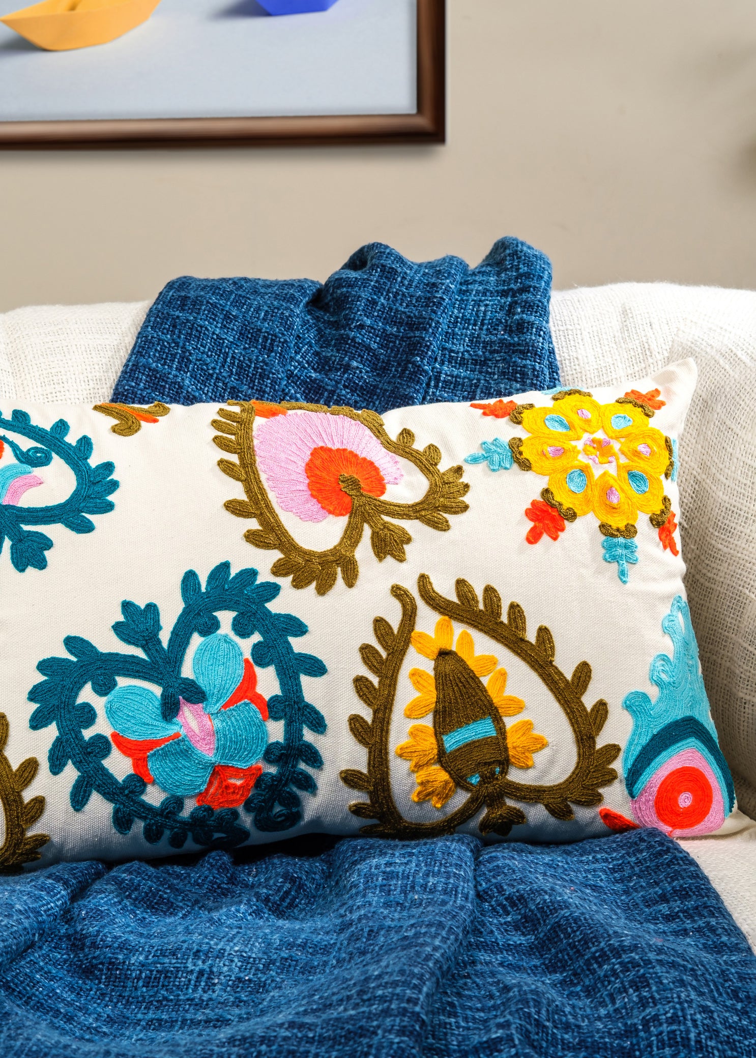 Boho Bloom Lumbar Cushion Cover