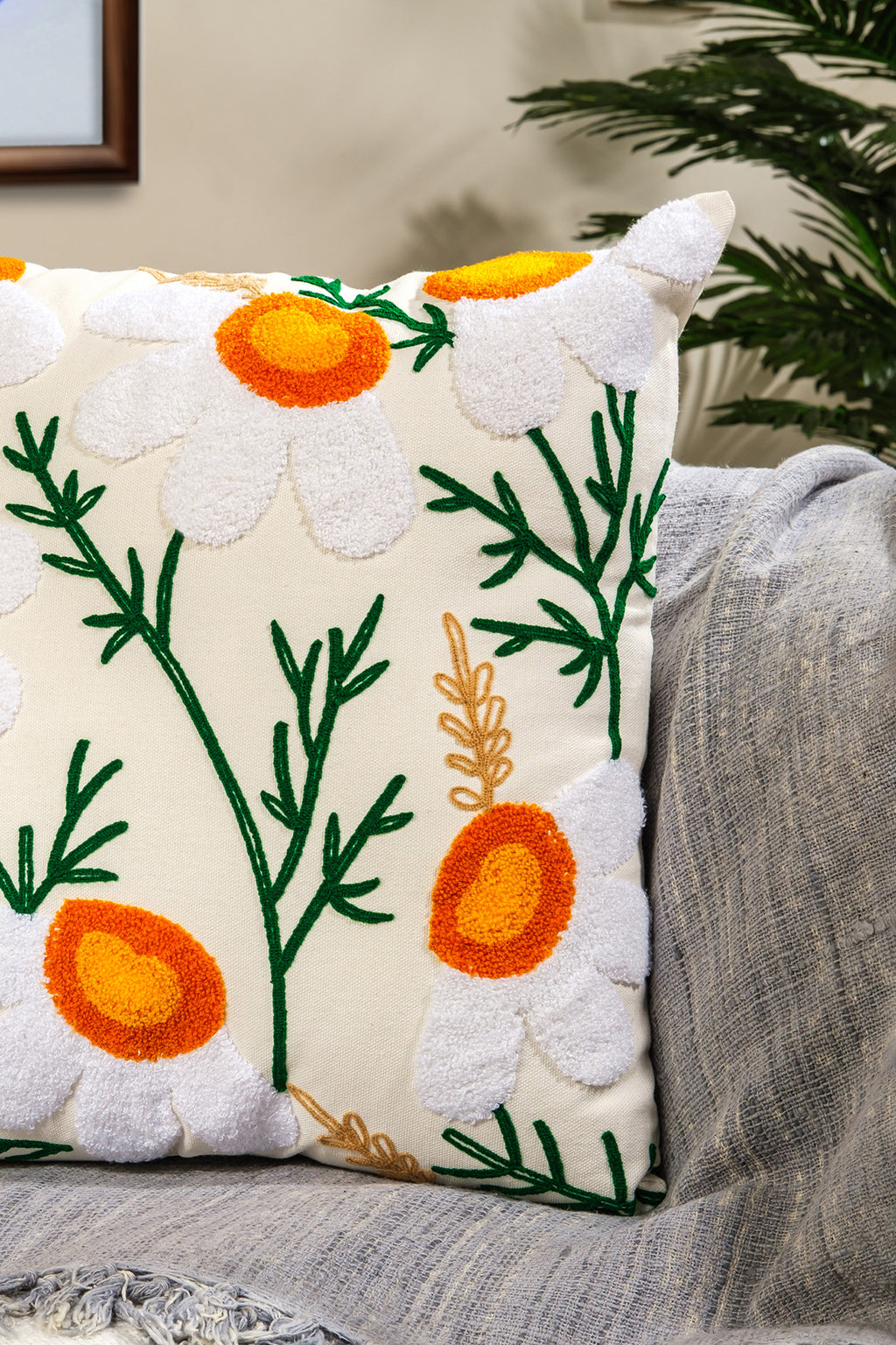 Golden Bloom Cushion Cover