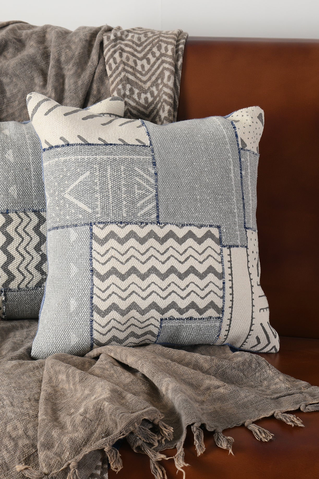 Zigzag Patch Cushion Cover