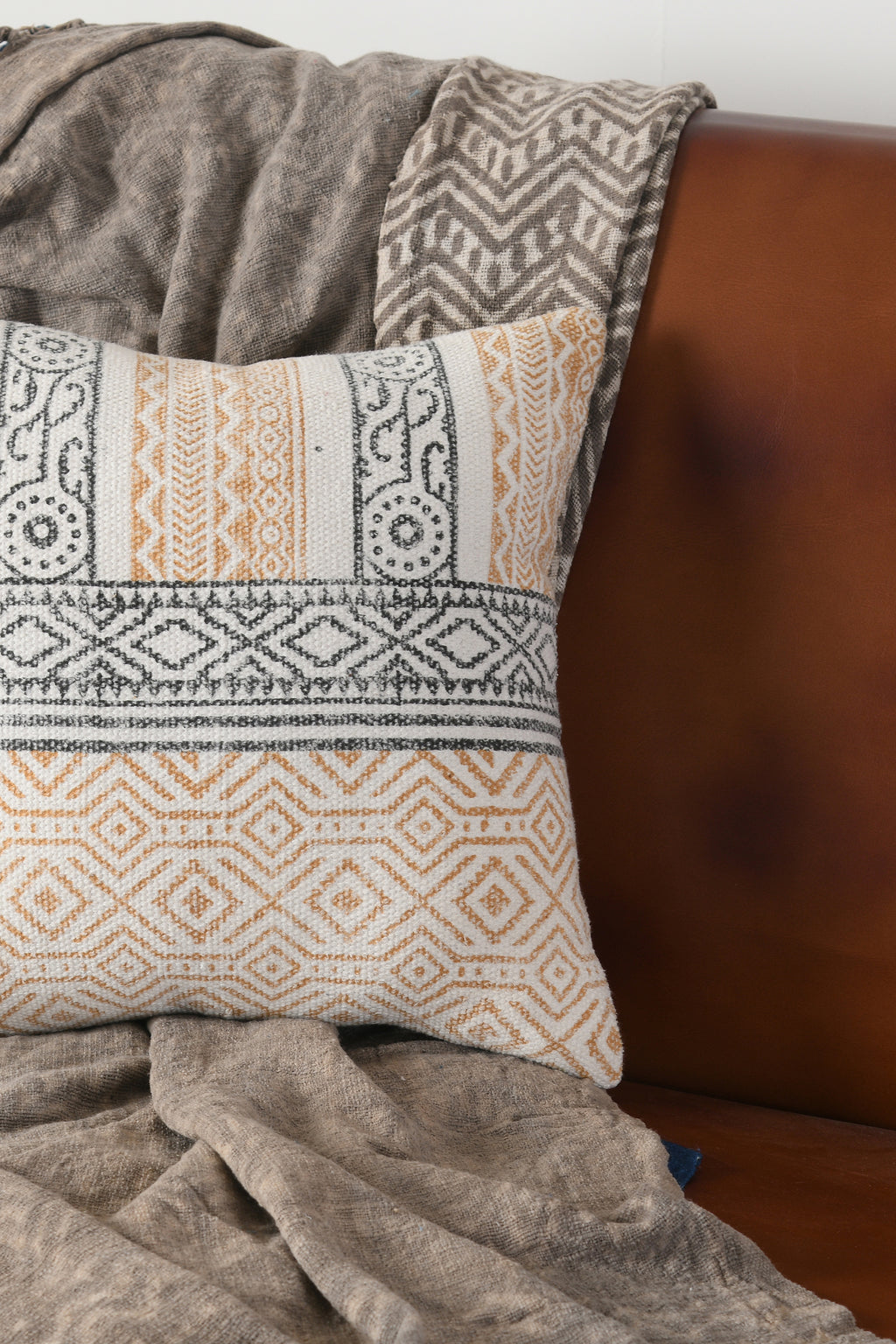 Golden Geo Cushion Cover