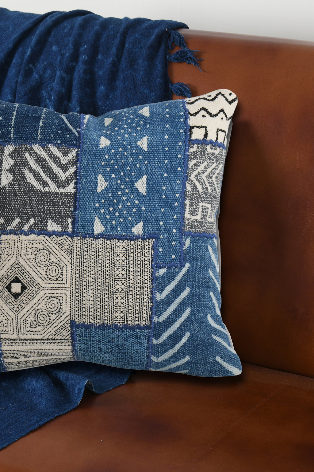 Indigo Patch Cushion Cover