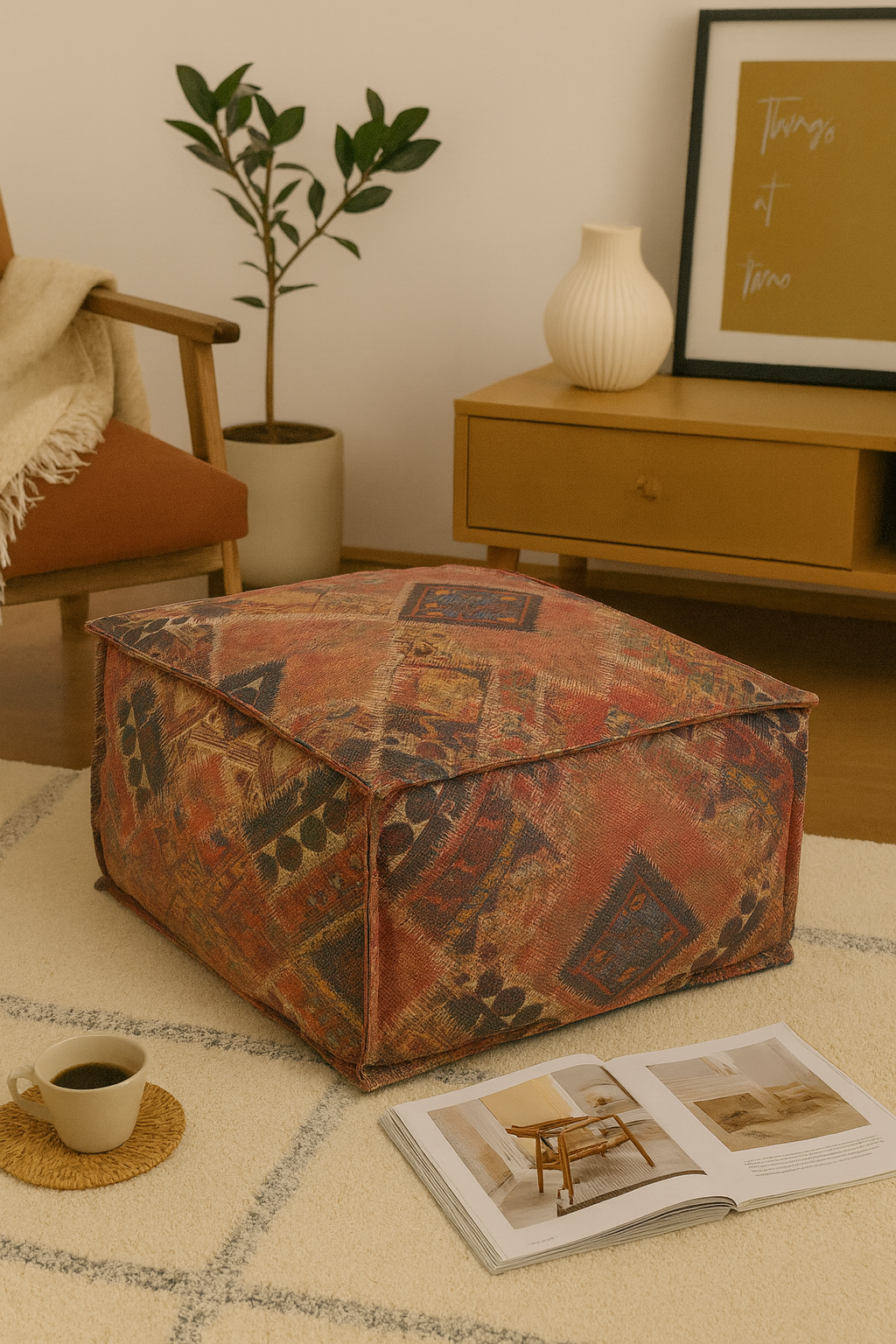 Heritage Geometric Charm Pouf